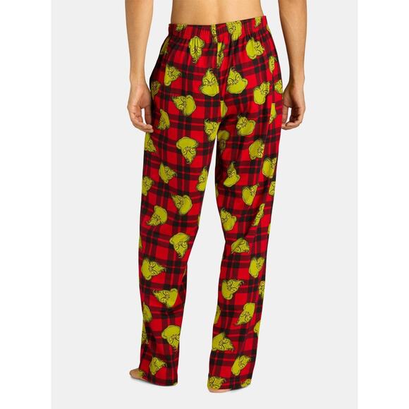 Dr. Seuss Mens The Grinch Knit Sleep Pants Red Size L - Picture 2 of 7